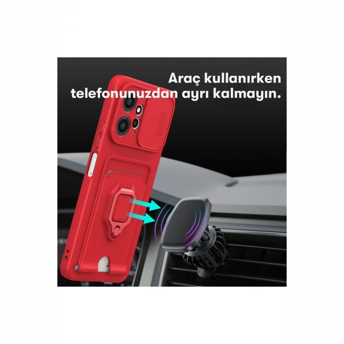Newface Xiaomi Redmi Note 12 4G Kılıf Zuma Kartvizitli Yüzüklü Silikon