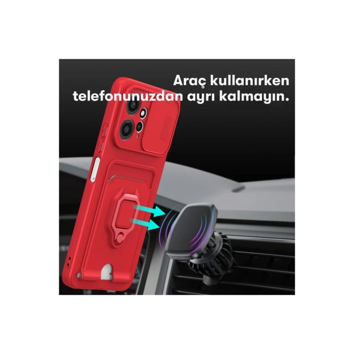 Newface Xiaomi Redmi Note 12 4G Kılıf Zuma Kartvizitli Yüzüklü Silikon