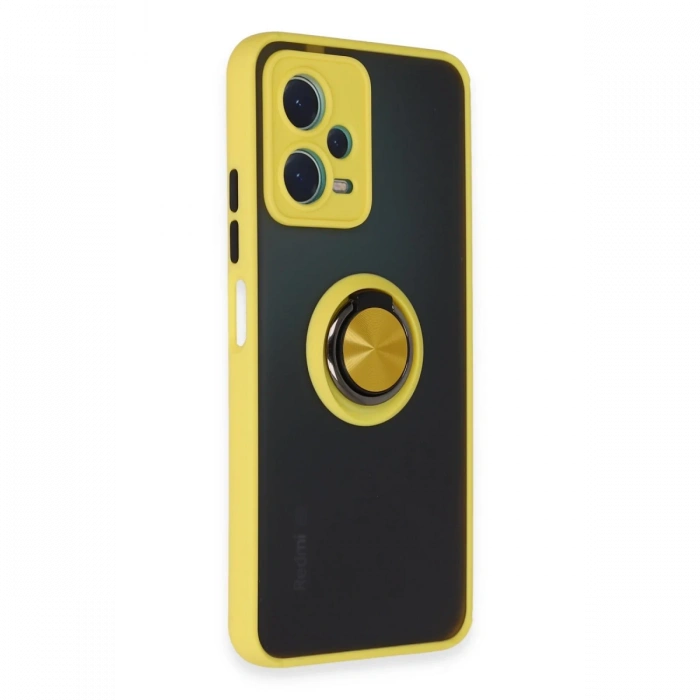 Newface Xiaomi Redmi Note 12 5G Kılıf Montreal Yüzüklü Silikon Kapak