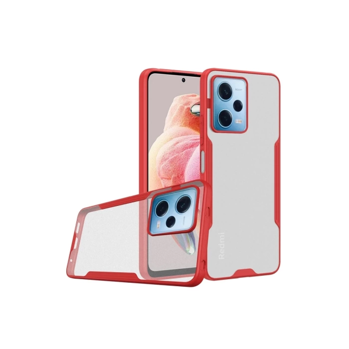 Newface Xiaomi Redmi Note 12 5G Kılıf Platin Silikon - Kırmızı