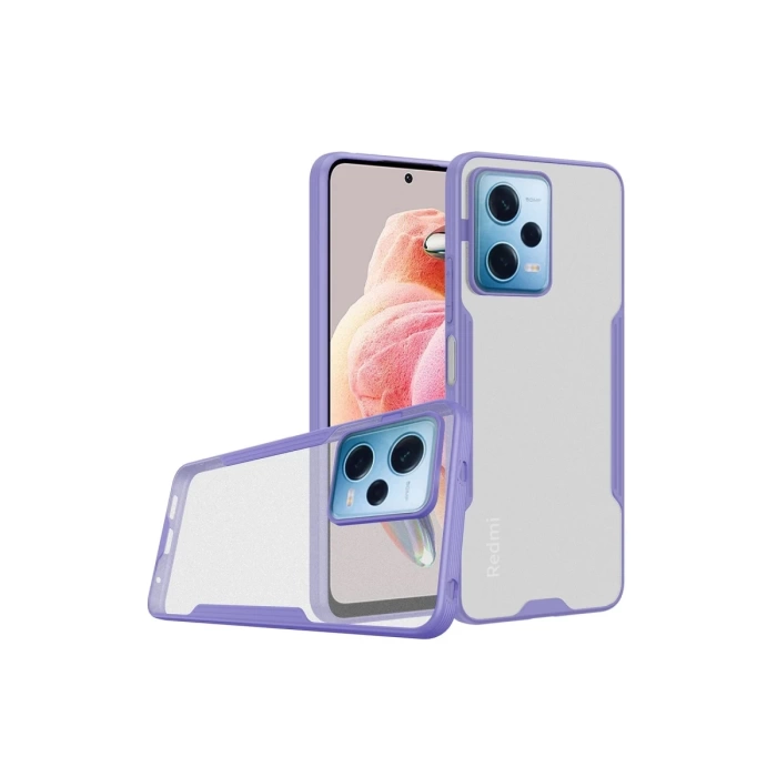 Newface Xiaomi Redmi Note 12 5G Kılıf Platin Silikon - Lila