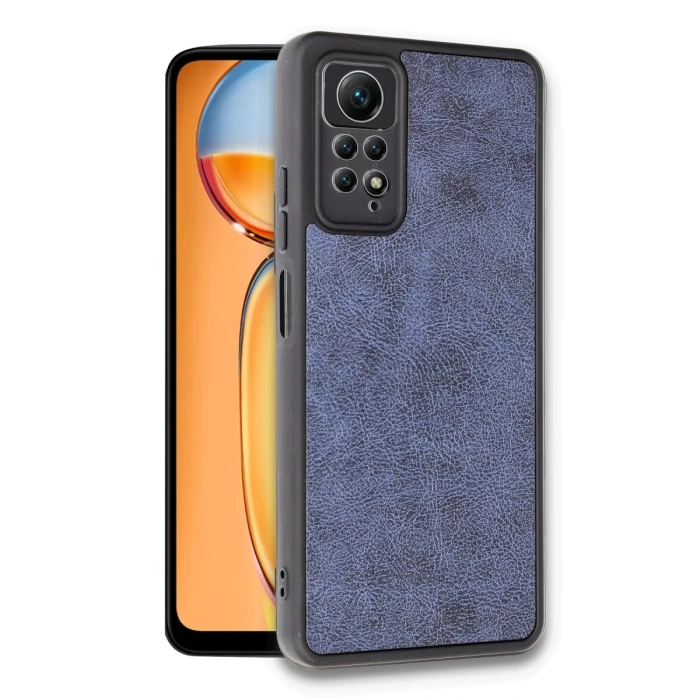 Newface Xiaomi Redmi Note 12 Pro 4G Kılıf Aras Deri Kapak - Lacivert