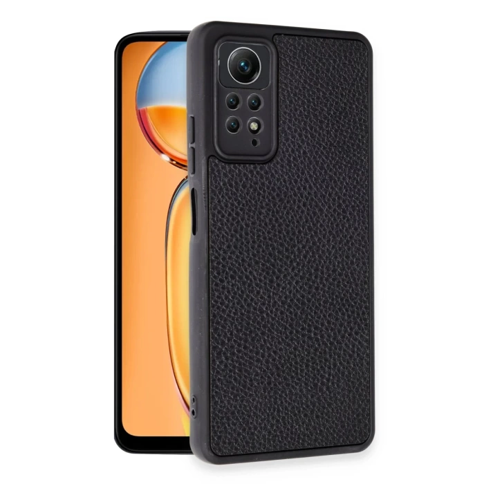Newface Xiaomi Redmi Note 12 Pro 4G Kılıf Aras Deri Kapak - Siyah