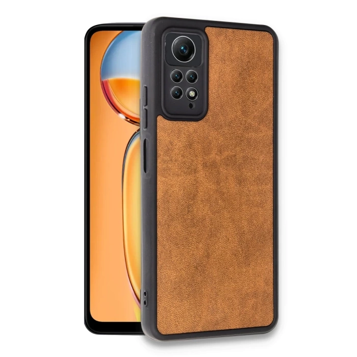 Newface Xiaomi Redmi Note 12 Pro 4G Kılıf Aras Deri Kapak - Taba