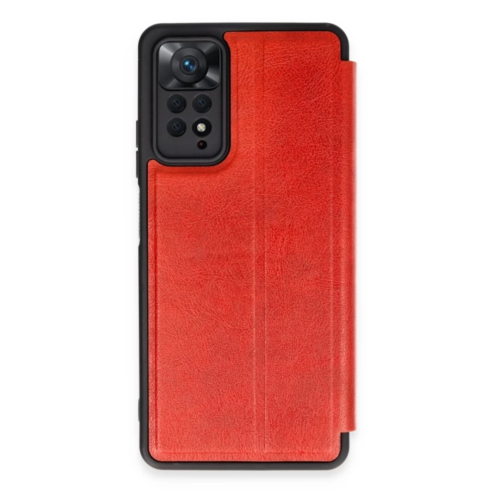 Newface Xiaomi Redmi Note 12 Pro 4G Kılıf Flip Cover - Kırmızı