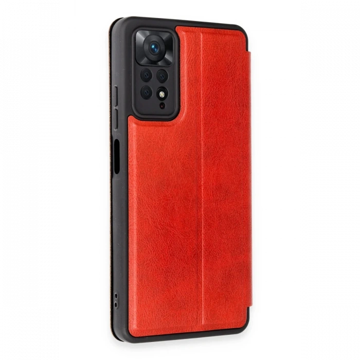 Newface Xiaomi Redmi Note 12 Pro 4G Kılıf Flip Cover - Kırmızı