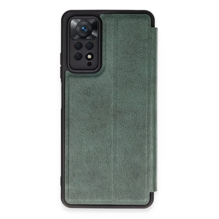 Newface Xiaomi Redmi Note 12 Pro 4G Kılıf Flip Cover - Koyu Yeşil