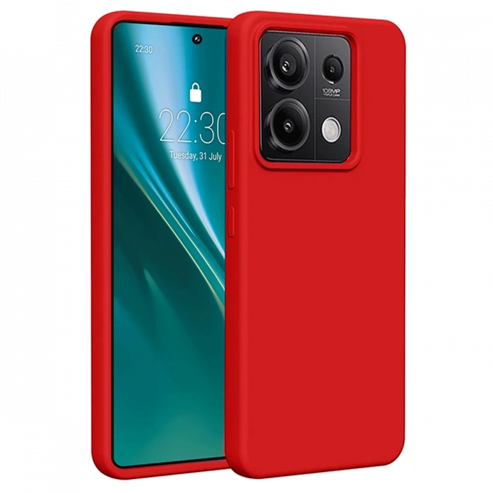 Newface Xiaomi Redmi Note 13 4G Kılıf First Silikon - Kırmızı