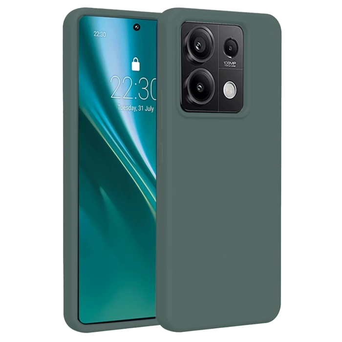 Newface Xiaomi Redmi Note 13 4G Kılıf First Silikon - Koyu Yeşil