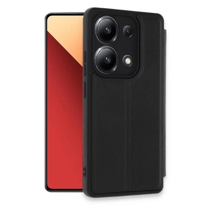 Newface Xiaomi Redmi Note 13 4G Kılıf Flip Cover - Siyah
