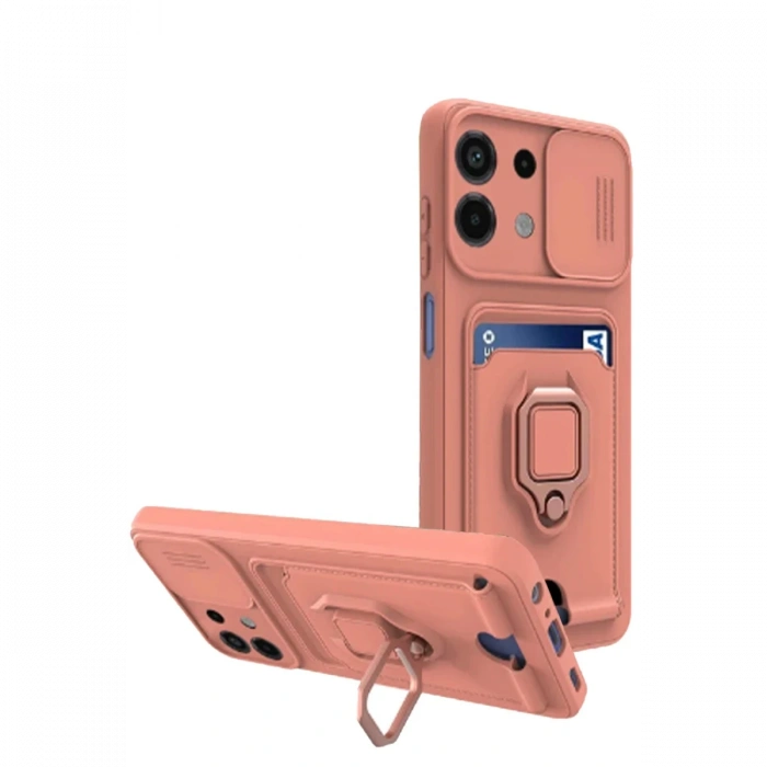 Newface Xiaomi Redmi Note 13 4G Kılıf Zuma Kartvizitli Yüzüklü Silikon