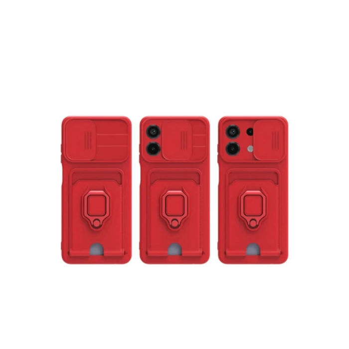 Newface Xiaomi Redmi Note 13 4G Kılıf Zuma Kartvizitli Yüzüklü Silikon