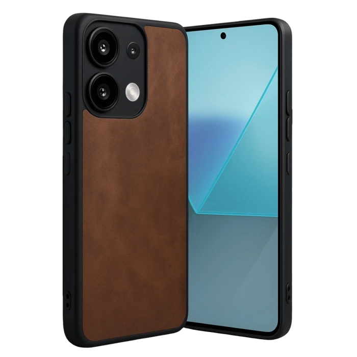 Newface Xiaomi Redmi Note 13 Pro 4G Kılıf Aras Deri Kapak - Taba