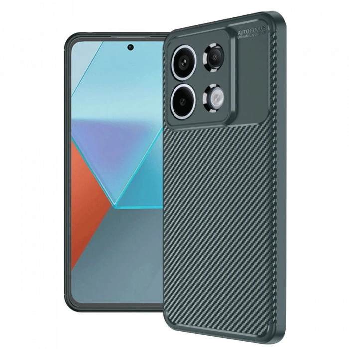 Newface Xiaomi Redmi Note 13 Pro 4G Kılıf Auto Focus Karbon Kapak - Koyu Yeşil