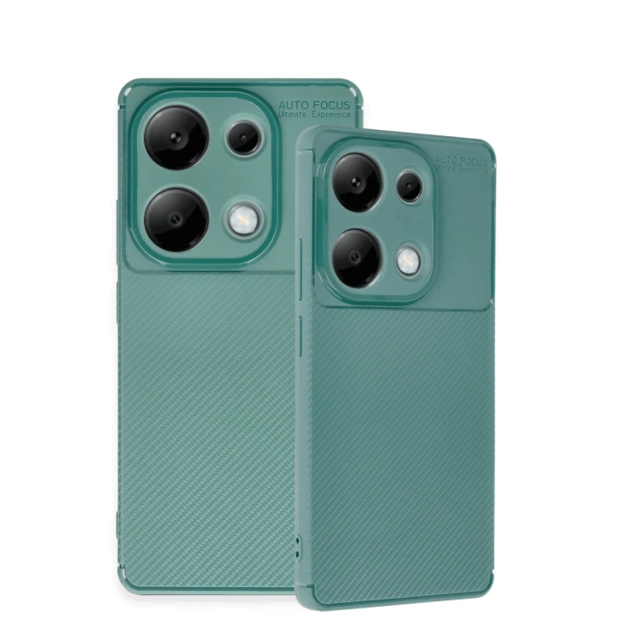 Newface Xiaomi Redmi Note 13 Pro 4G Kılıf Auto Focus Karbon Kapak - Koyu Yeşil