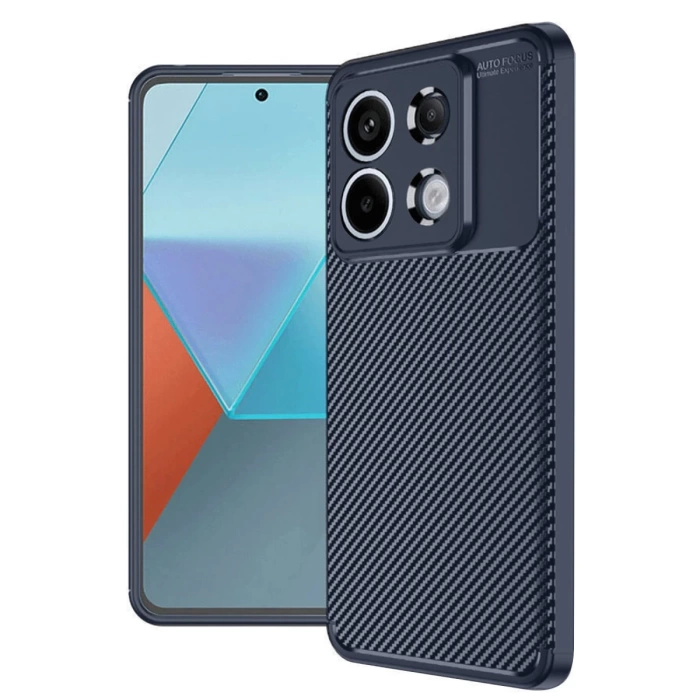 Newface Xiaomi Redmi Note 13 Pro 4G Kılıf Auto Focus Karbon Kapak - Lacivert