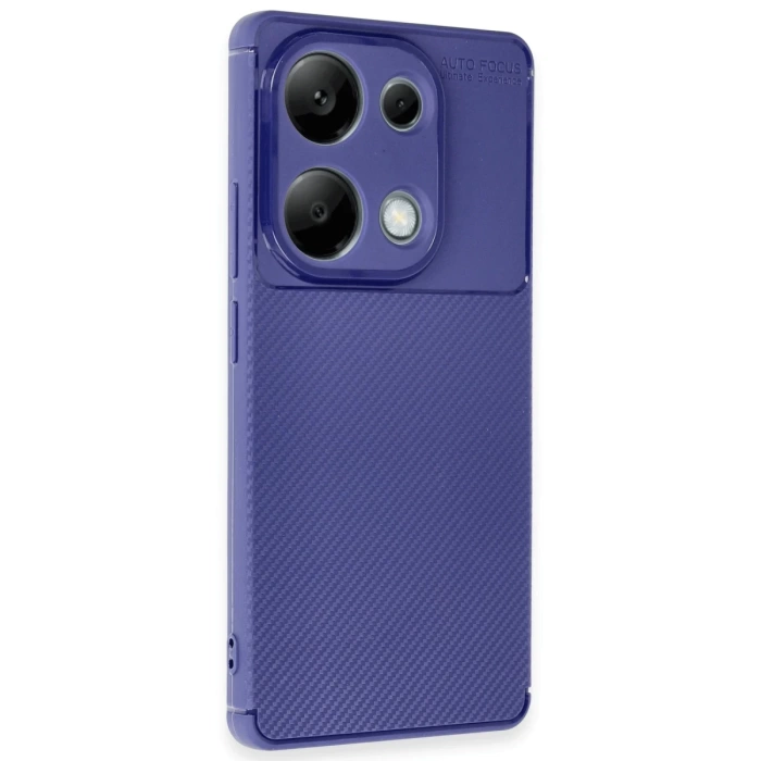 Newface Xiaomi Redmi Note 13 Pro 4G Kılıf Auto Focus Karbon Kapak - Lacivert