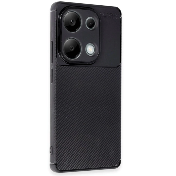 Newface Xiaomi Redmi Note 13 Pro 4G Kılıf Auto Focus Karbon Kapak - Siyah