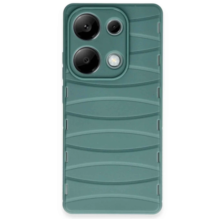 Newface Xiaomi Redmi Note 13 Pro 4G Kılıf Bibercas Silikon Kapak - Koyu Yeşil