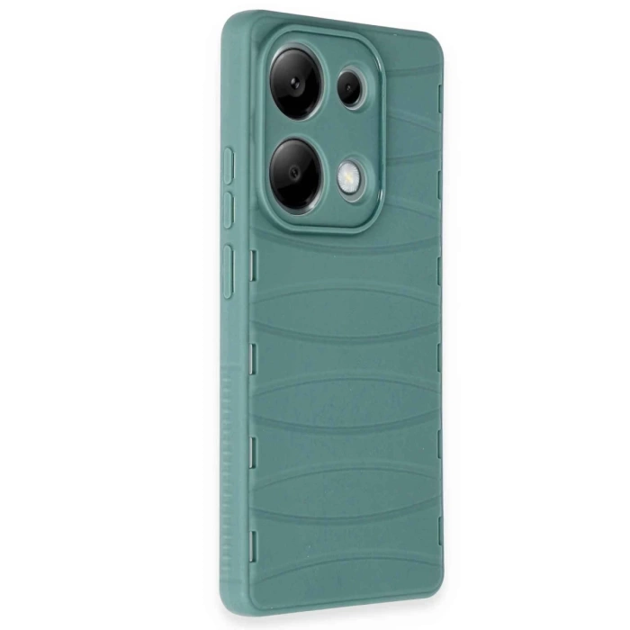 Newface Xiaomi Redmi Note 13 Pro 4G Kılıf Bibercas Silikon Kapak - Koyu Yeşil
