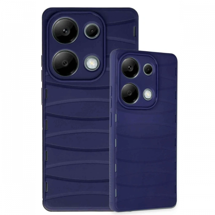 Newface Xiaomi Redmi Note 13 Pro 4G Kılıf Bibercas Silikon Kapak - Lacivert