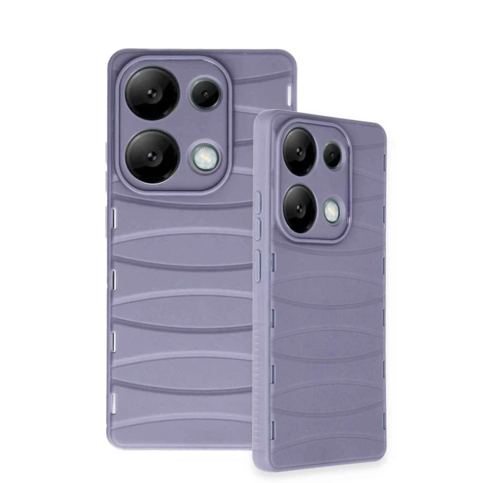 Newface Xiaomi Redmi Note 13 Pro 4G Kılıf Bibercas Silikon Kapak - Lila