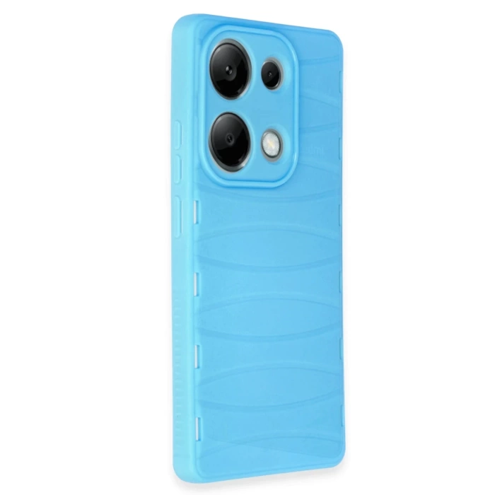 Newface Xiaomi Redmi Note 13 Pro 4G Kılıf Bibercas Silikon Kapak - Mavi