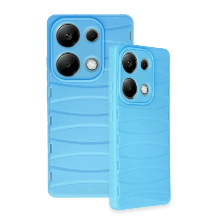 Newface Xiaomi Redmi Note 13 Pro 4G Kılıf Bibercas Silikon Kapak - Mavi