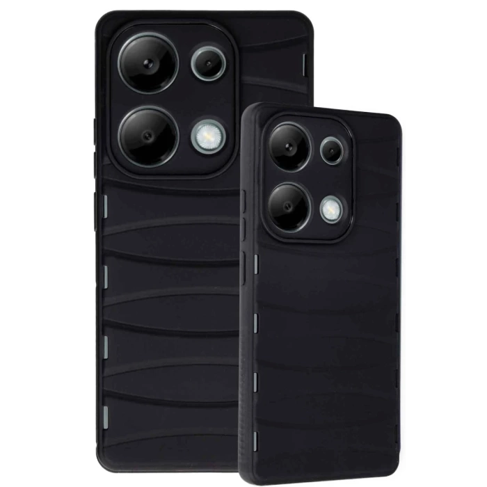 Newface Xiaomi Redmi Note 13 Pro 4G Kılıf Bibercas Silikon Kapak - Siyah