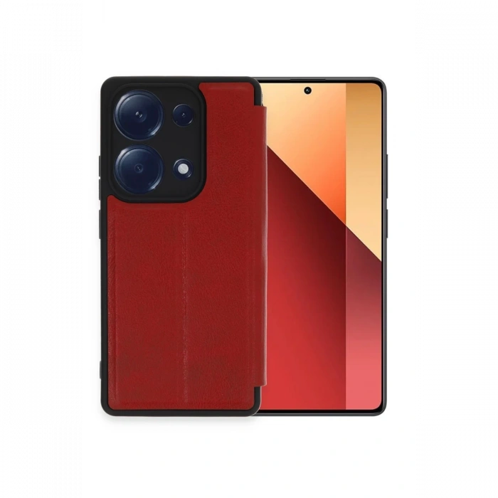 Newface Xiaomi Redmi Note 13 Pro 4G Kılıf Flip Cover - Kırmızı