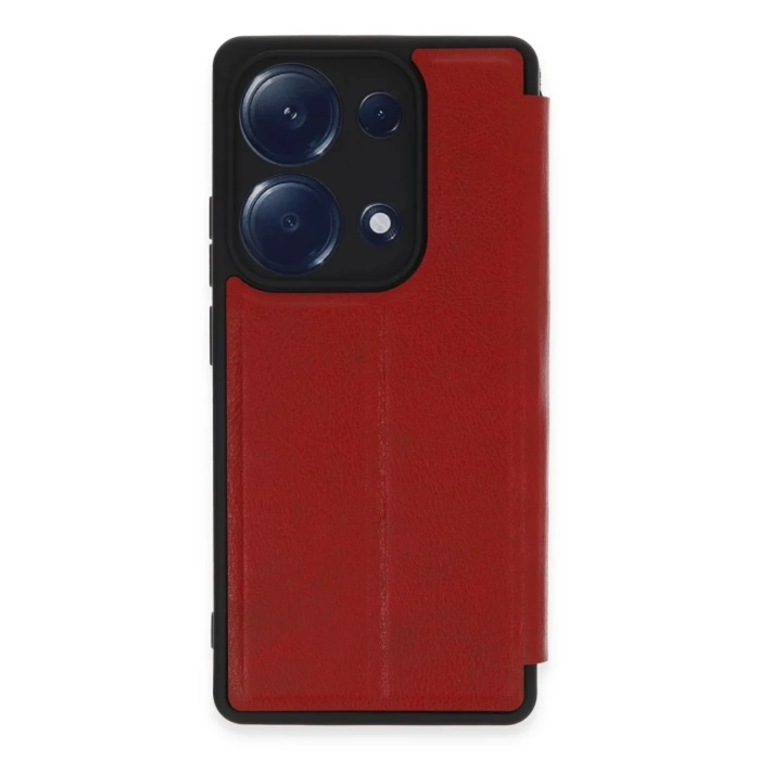 Newface Xiaomi Redmi Note 13 Pro 4G Kılıf Flip Cover - Kırmızı