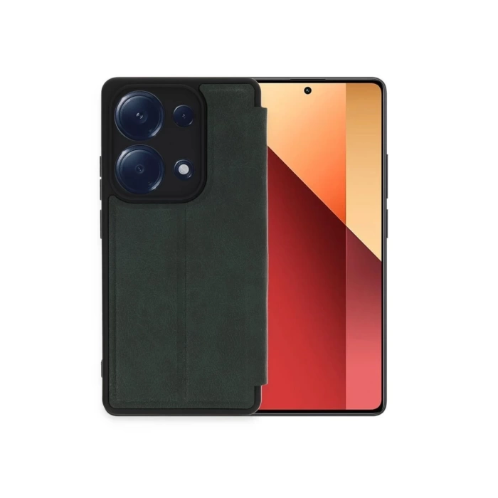 Newface Xiaomi Redmi Note 13 Pro 4G Kılıf Flip Cover - Koyu Yeşil