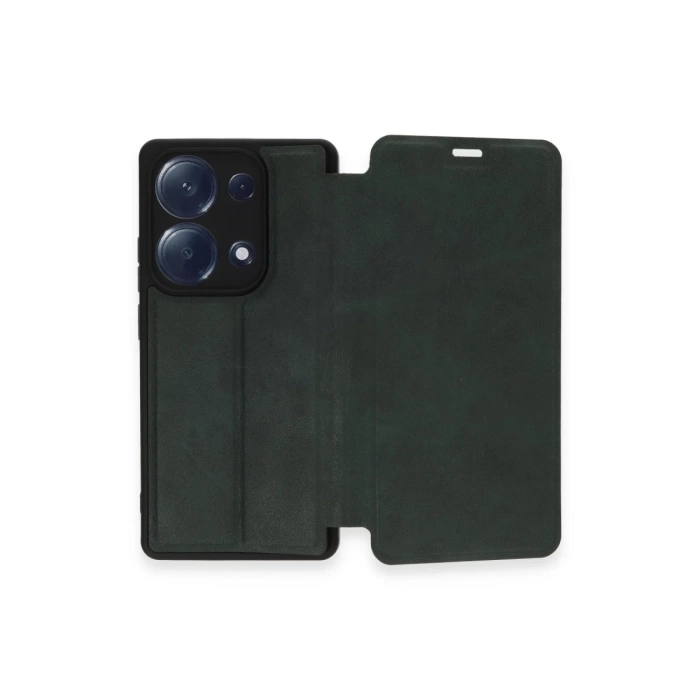 Newface Xiaomi Redmi Note 13 Pro 4G Kılıf Flip Cover - Koyu Yeşil