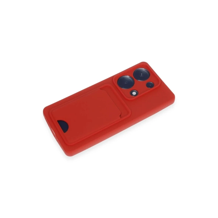 Newface Xiaomi Redmi Note 13 Pro 4G Kılıf Kelvin Kartvizitli Silikon - Kırmızı