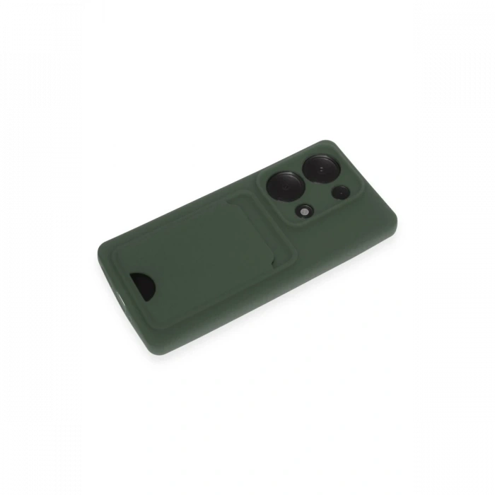 Newface Xiaomi Redmi Note 13 Pro 4G Kılıf Kelvin Kartvizitli Silikon - Koyu Yeşil