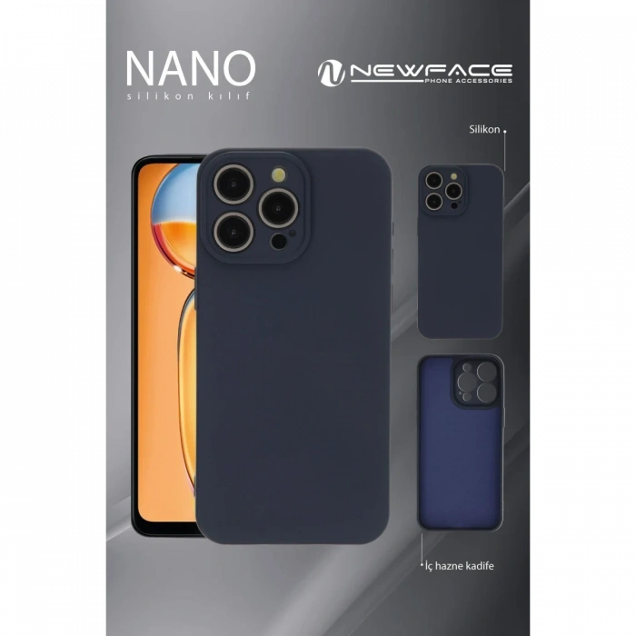 Newface Xiaomi Redmi Note 13 Pro 4G Kılıf Nano içi Kadife Silikon - Mavi