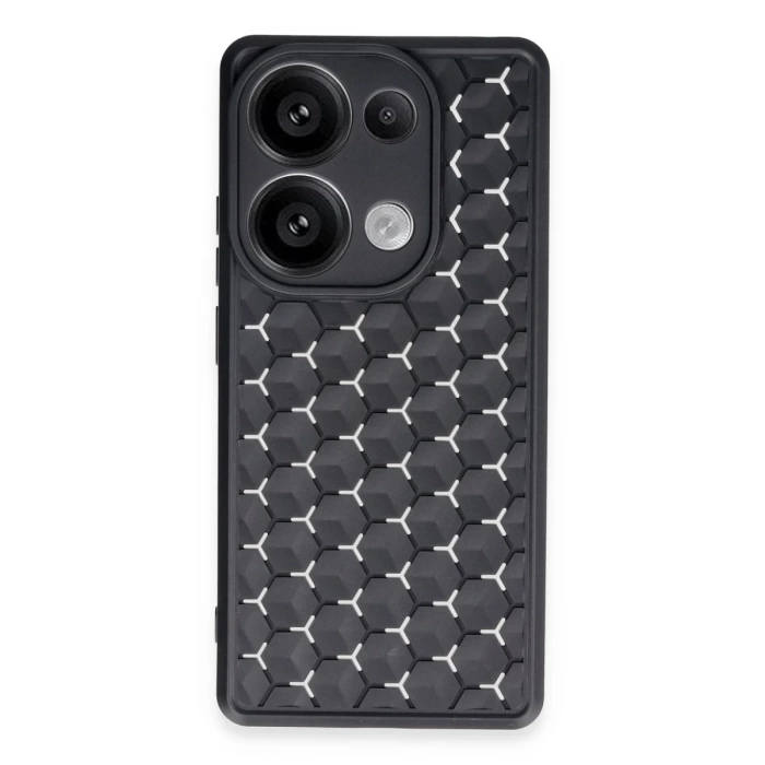 Newface Xiaomi Redmi Note 13 Pro 4G Kılıf Petek Silikon Kapak - Siyah