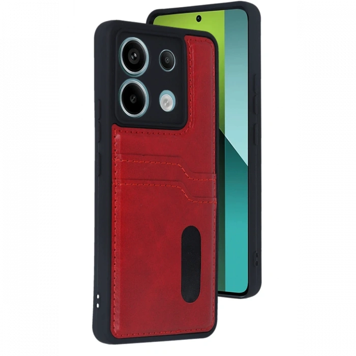 Xiaomi Redmi Note 13 Pro 4G Kılıf Sara Kartvizitli Deri Kılıf