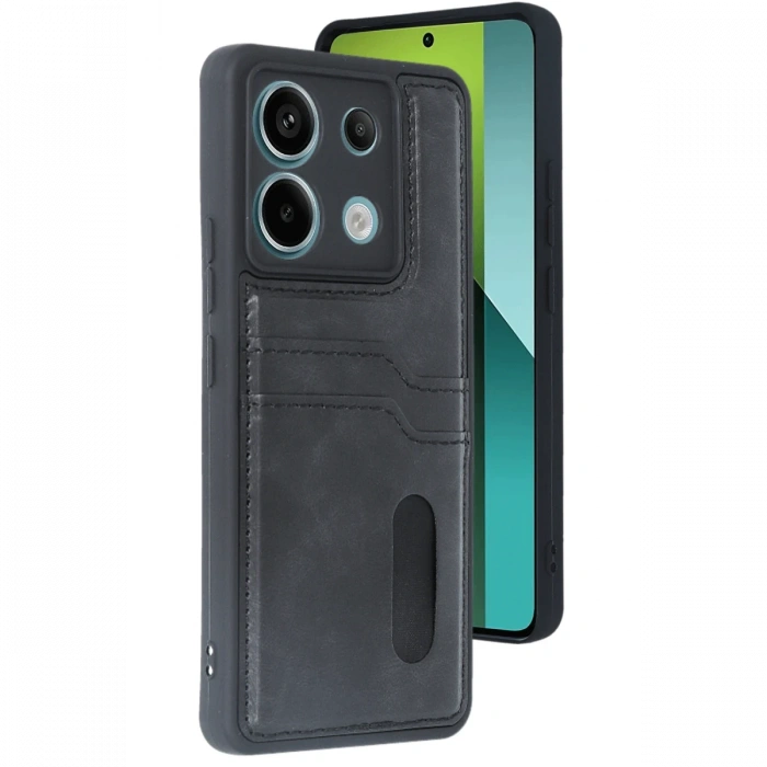 Xiaomi Redmi Note 13 Pro 4G Kılıf Sara Kartvizitli Deri Kılıf