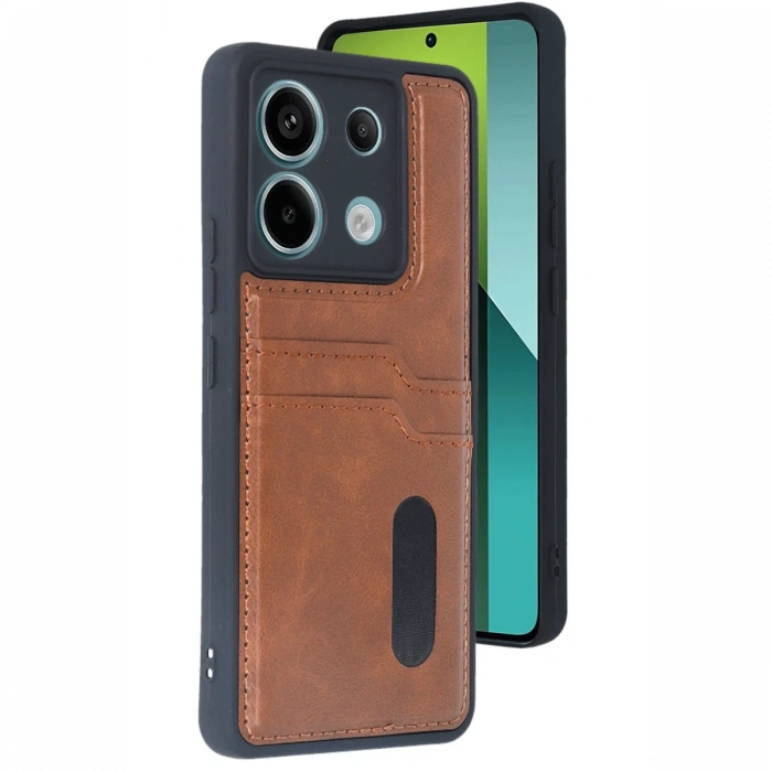 Xiaomi Redmi Note 13 Pro 4G Kılıf Sara Kartvizitli Deri Kılıf