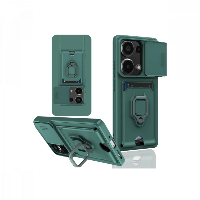 Xiaomi Redmi Note 13 Pro 4G Kılıf Zuma Kartvizitli Yüzüklü Silikon