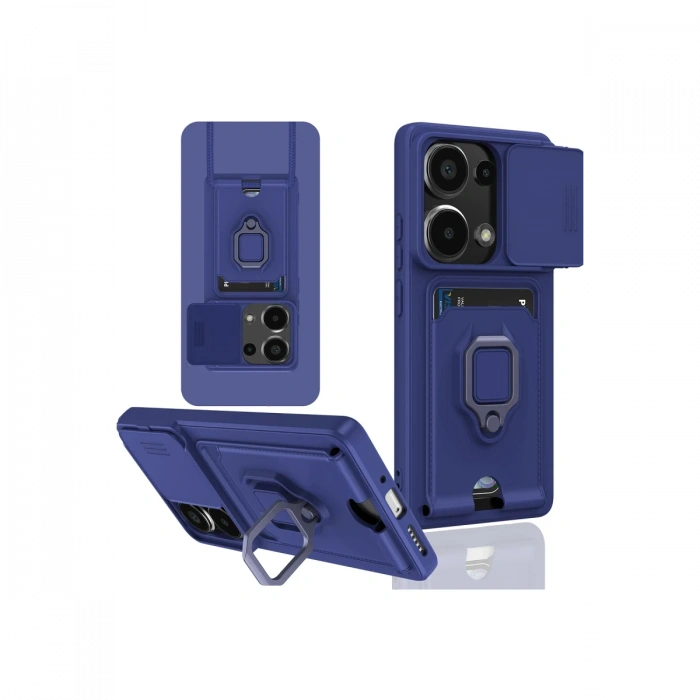 Xiaomi Redmi Note 13 Pro 4G Kılıf Zuma Kartvizitli Yüzüklü Silikon