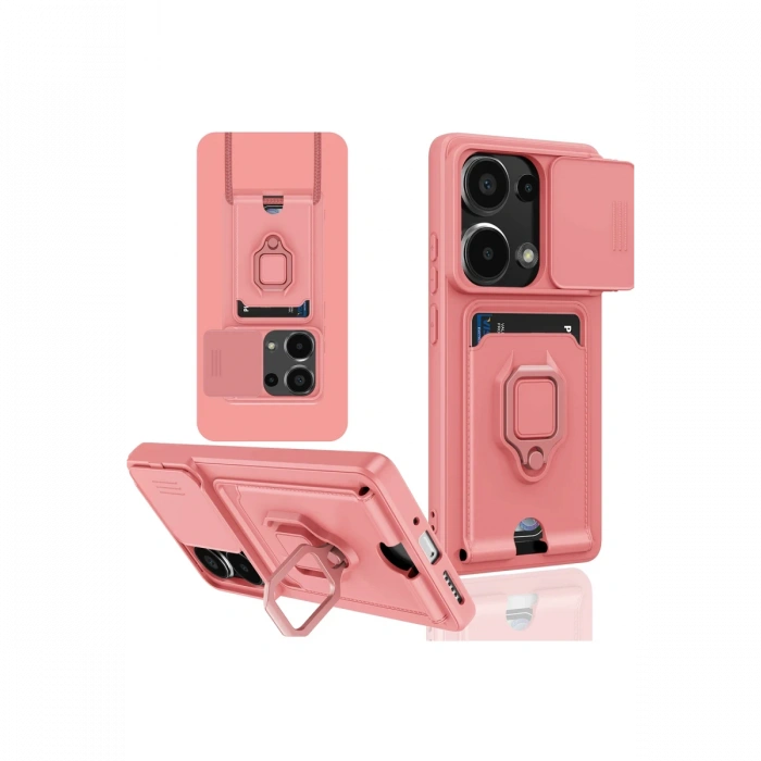 Xiaomi Redmi Note 13 Pro 4G Kılıf Zuma Kartvizitli Yüzüklü Silikon