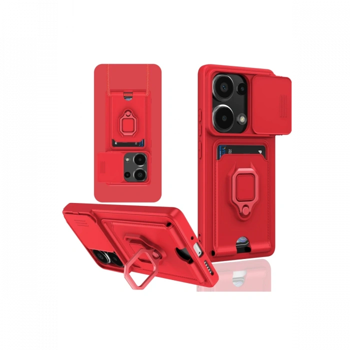 Xiaomi Redmi Note 13 Pro 4G Kılıf Zuma Kartvizitli Yüzüklü Silikon