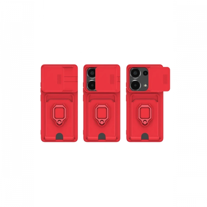 Xiaomi Redmi Note 13 Pro 4G Kılıf Zuma Kartvizitli Yüzüklü Silikon