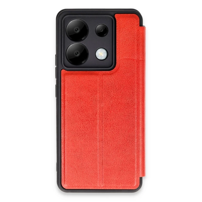 Newface Xiaomi Redmi Note 13 Pro 5G Kılıf Flip Cover - Kırmızı