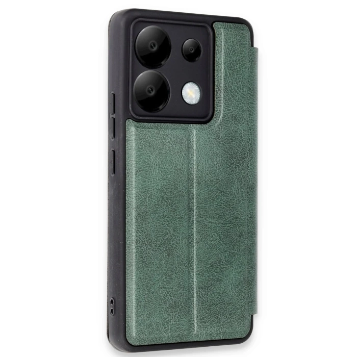 Newface Xiaomi Redmi Note 13 Pro 5G Kılıf Flip Cover - Koyu Yeşil