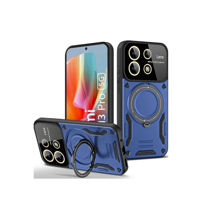 Newface Xiaomi Redmi Note 13 Pro 5G Kılıf Joy Lens Standlı Kapak - Lacivert