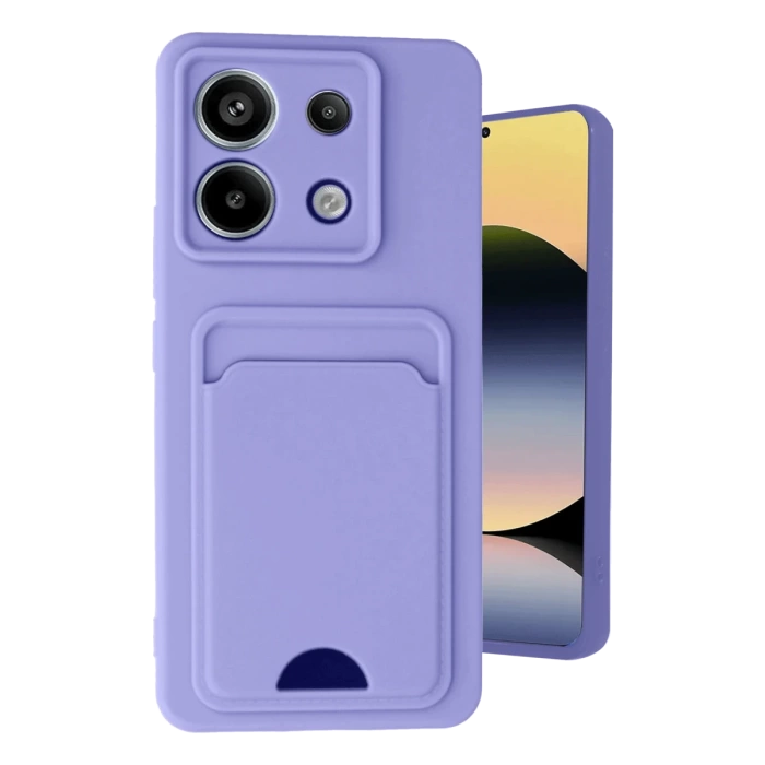 Newface Xiaomi Redmi Note 13 Pro 5G Kılıf Kelvin Kartvizitli Silikon - Lila