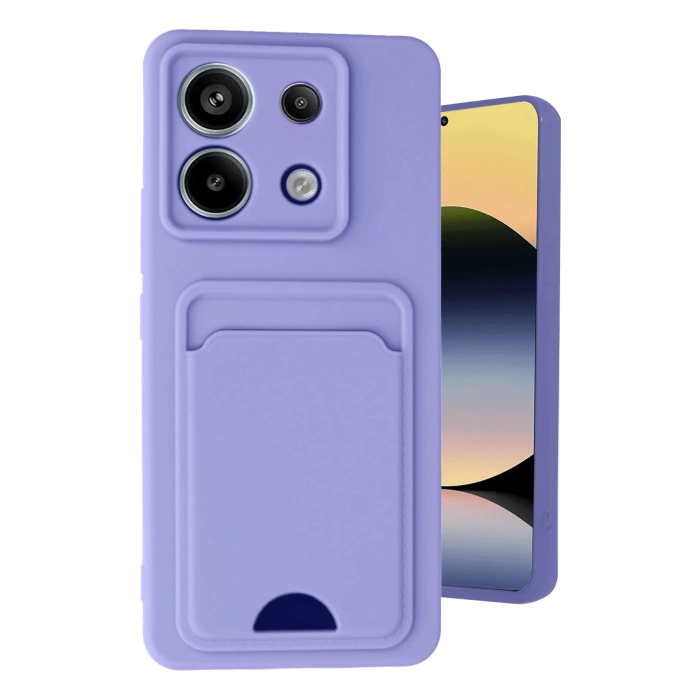 Newface Xiaomi Redmi Note 13 Pro 5G Kılıf Kelvin Kartvizitli Silikon - Lila